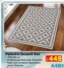 PAMUKLU DESENLİ HALI 80X150 CM